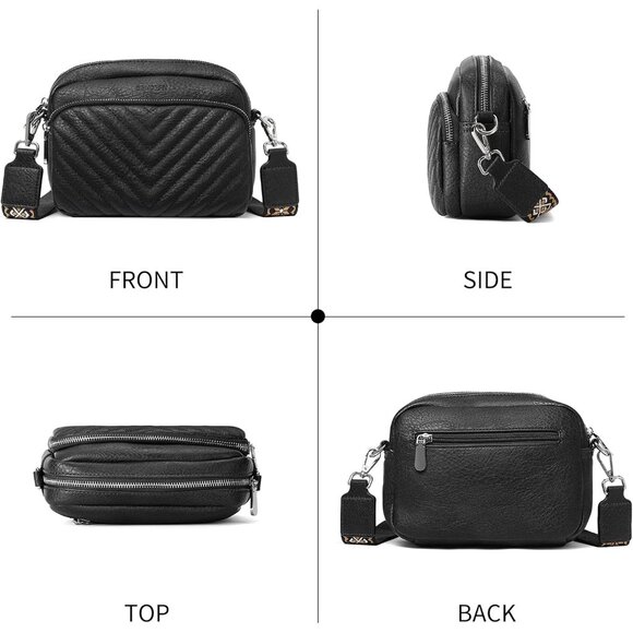 Women Crossbody Bag Vegan Leather Small Purses with Multiple Pockets - Picture 5 of 6